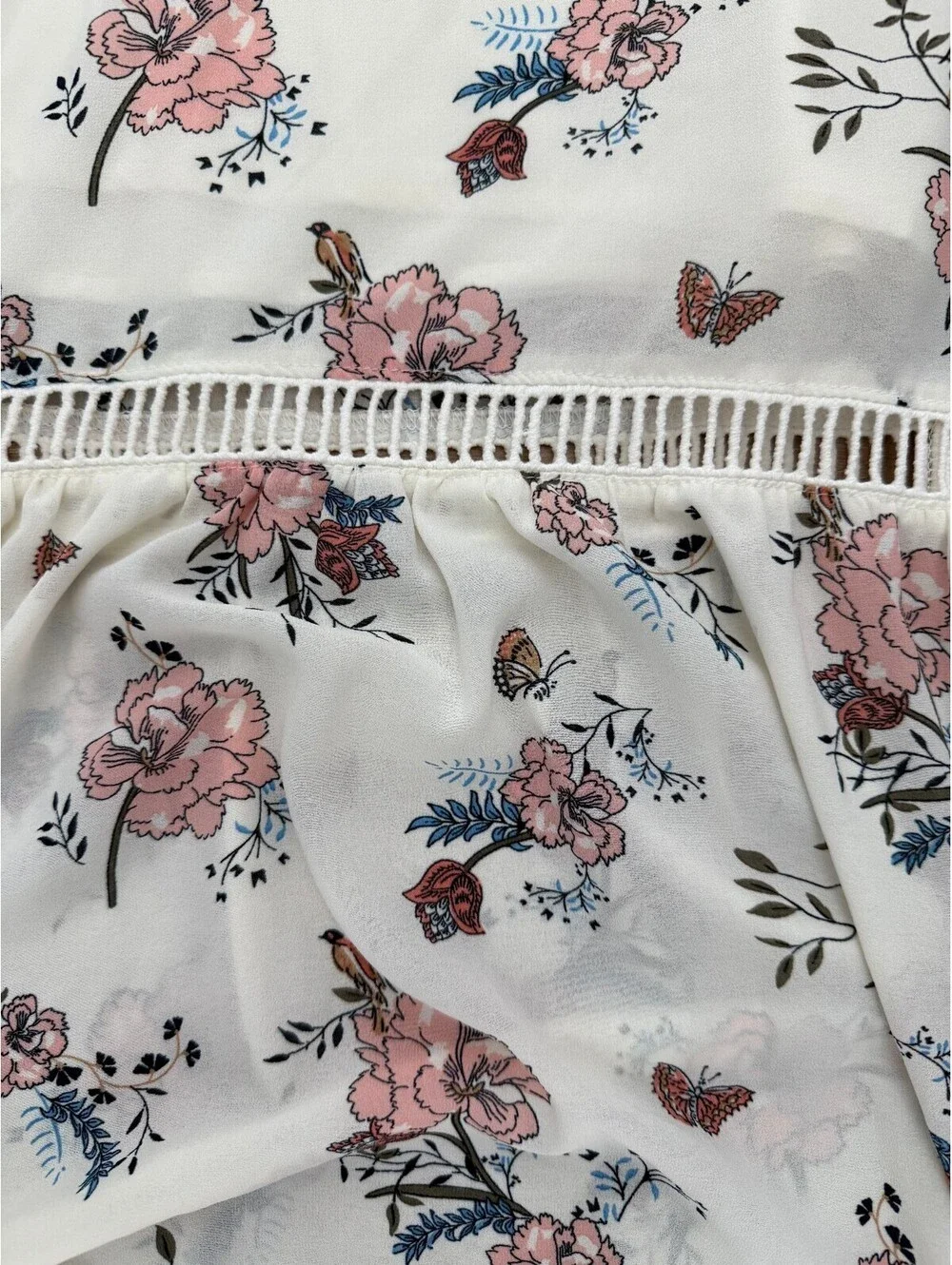 Abercrombie & Fitch Cream Floral Maxi Dress Size Small